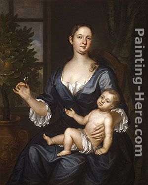 Mrs. Francis Brinley and Her Son Francis painting - John Smibert Mrs. Francis Brinley and Her Son Francis art painting